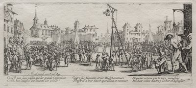 A háború nagy nyomorúságai: A Strappado, 1633. alkotó: Jacques Callot