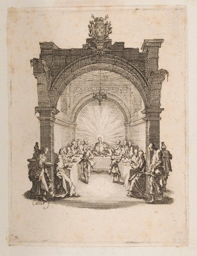 Az utolsó vacsora, sz. 2/11 a La Petite Passionból alkotó: Jacques Callot