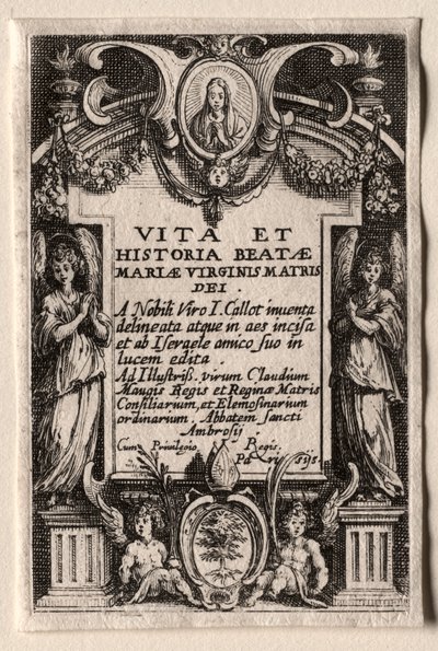 A Szűz élete: Frontispiece alkotó: Jacques Callot
