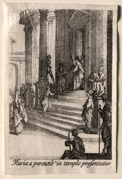 A Szűz élete: A Szűz bemutatása a templomban. alkotó: Jacques Callot
