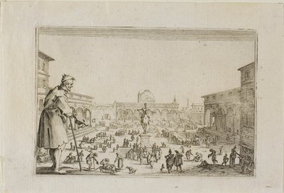 A menet az Angyali üdvözlet palotájától Firenzéig, a Szeszélyekből alkotó: Jacques Callot