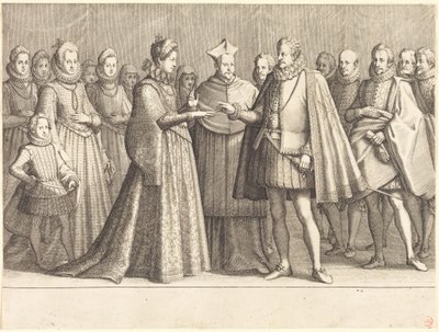Ferdinando és Lotaringiai Krisztina házassága alkotó: Jacques Callot