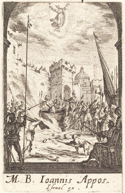 Szent János evangélista mártíromsága, c. 16341635. alkotó: Jacques Callot