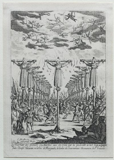 Japán mártírjai. alkotó: Jacques Callot