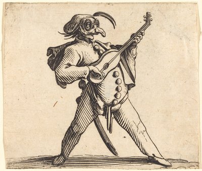Az álarcos komikus gitáron játszik alkotó: Jacques Callot