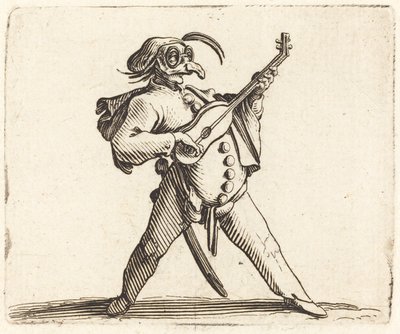 Az álarcos komikus gitáron játszik alkotó: Jacques Callot