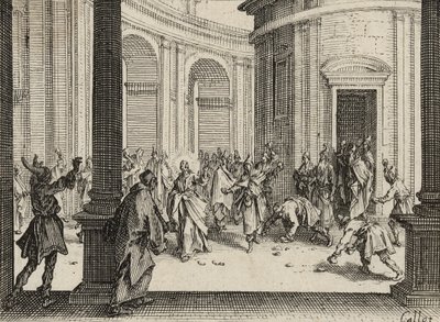 A templomból kiűzött kereskedők, 1635 alkotó: Jacques Callot