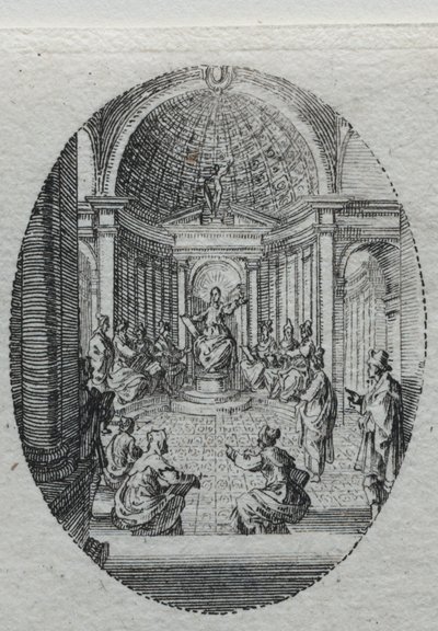 A szenvedés titkai: Krisztus vitázik az orvosokkal. alkotó: Jacques Callot