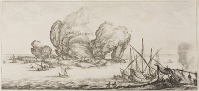 A haditengerészeti csata a Firenzében tervezett különféle jelenetekből alkotó: Jacques Callot