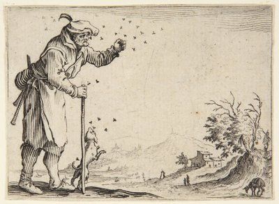 A méhek által megtámadott paraszt alkotó: Jacques Callot