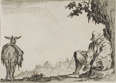 A paraszt, aki leveszi a cipőjét, a szeszélyekből alkotó: Jacques Callot