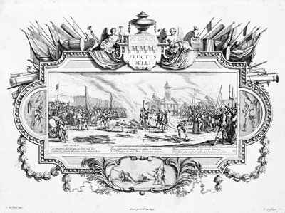 The Pyre, „A háború nyomorúságai és szerencsétlenségei” 13. táblája, Fructus Belli, Pierre Giffart (1638-1723) és Sebastien Le Clerc (1637-1714) metszete alkotó: Jacques Callot