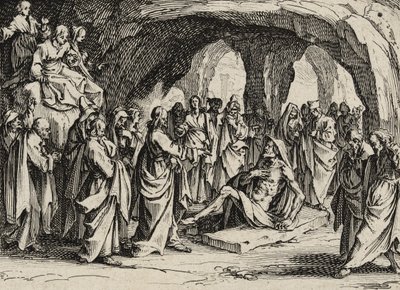 Lázár feltámadása, 1635 alkotó: Jacques Callot