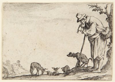Fuvolázó pásztor alkotó: Jacques Callot
