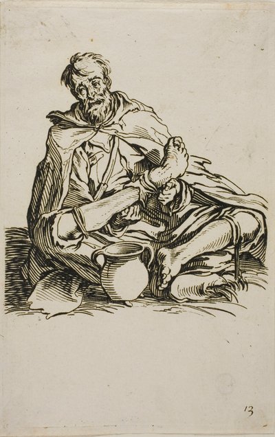 The Sickly One, tizenharmadik tányér a The Beggars-től alkotó: Jacques Callot