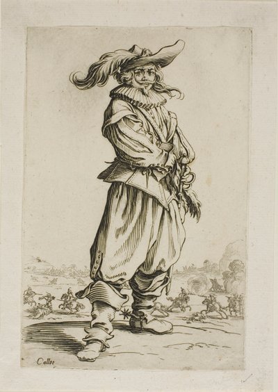 A katona tollas kalappal, harmadik tábla a La Noblesse-ből alkotó: Jacques Callot