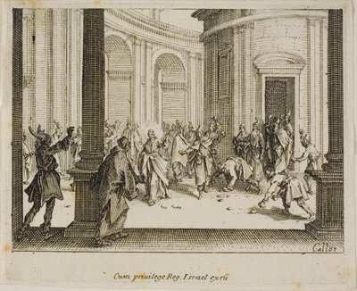 Jézus megkövezése, az Újszövetségből alkotó: Jacques Callot