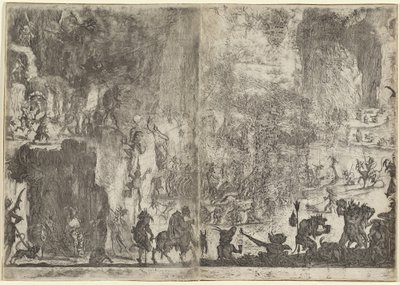 Szent Antal megkísértése [első változat], c. 1617. alkotó: Jacques Callot