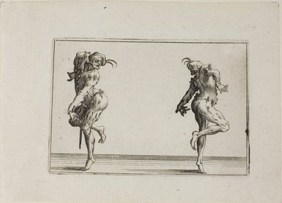 A két pantalló hátat fordít, a Capriccokból alkotó: Jacques Callot