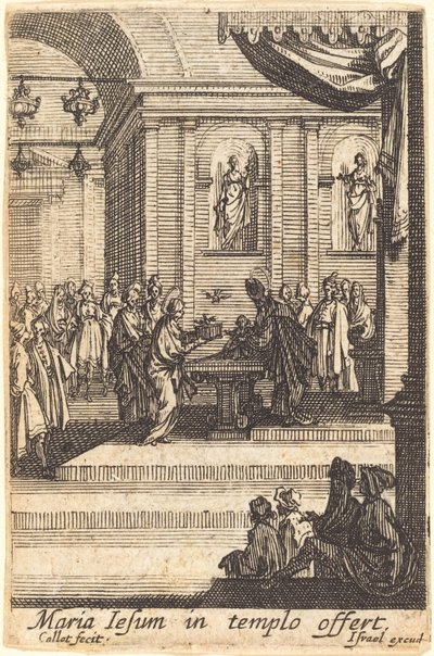 A Szűz bemutatja Jézust a templomban, 1630-ban vagy azt követően. alkotó: Jacques Callot