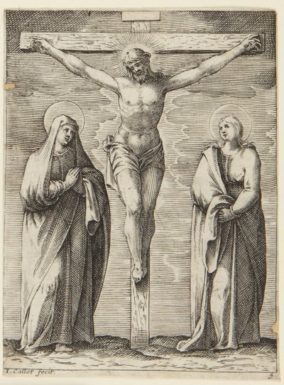 A Szűz és Szent János a kereszt lábánál alkotó: Jacques Callot
