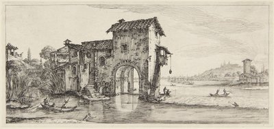 A vízimalom, a Paysages Gravées pour Jean de Médicis, Paysages Dessinés à Florence sorozatból alkotó: Jacques Callot