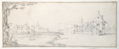 A Gaucheu hídja Epinalnál (fekete kréta papíron) alkotó: Jacques Callot