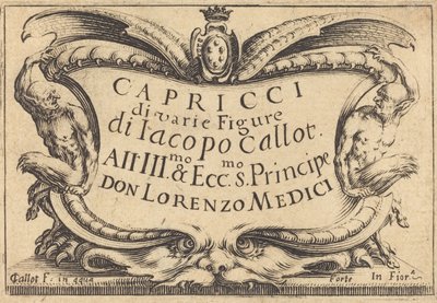 A Capricci címlapja alkotó: Jacques Callot
