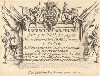"A katonai gyakorlatok" címlapja alkotó: Jacques Callot