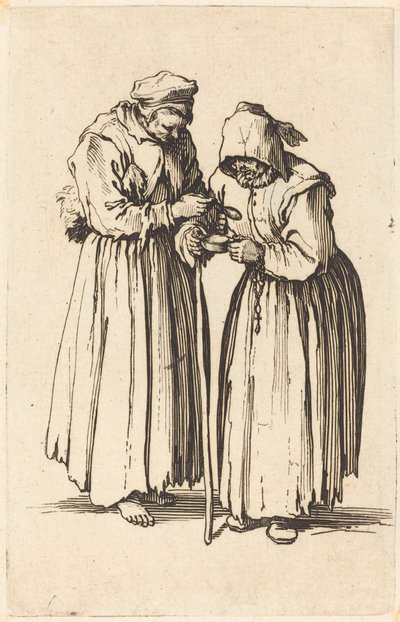 Két koldusasszony, c. 1622. alkotó: Jacques Callot