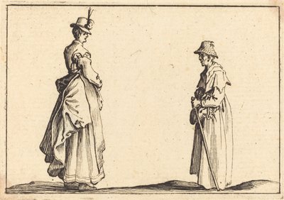 Két nő profilban, c. 1617. alkotó: Jacques Callot