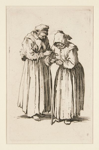 Két koldusasszony, a Koldusok (Les deux mendiantes) c. alkotó: Jacques Callot