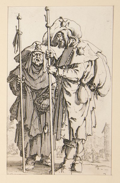 Két zarándok, A koldusok című műből alkotó: Jacques Callot