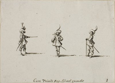 Fegyvertelen gyakorlat, első lemez a Katonai gyakorlatokból alkotó: Jacques Callot