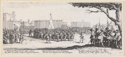 Zászlók a városfalak előtt alkotó: Jacques Callot