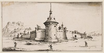 Erődített falu látképe alkotó: Jacques Callot