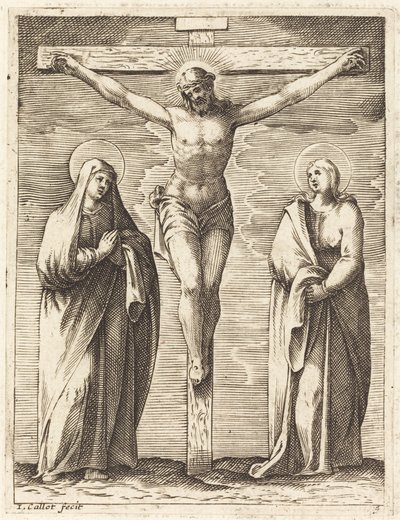 Szűz Mária és Szent János a kereszt lábánál alkotó: Jacques Callot