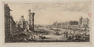 A Louvre és az egykori Porte de Nesle látképe alkotó: Jacques Callot
