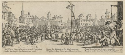 Billenő akasztófa, a „Háború borzalmai” sorozat 10. lapja alkotó: Jacques Callot