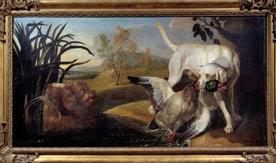 Braque kutya tőkés récét tart a szájában Jacques Charles Oudry festménye (1720-1778) 18. század Párizs, Dekoratív Művészetek alkotó: Jacques Charles Oudry