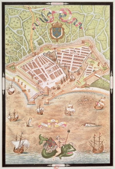 Le Havre tervének fascimile 1583-ban, a Les Premiers Oeuvres de Jacques Devaulx Pillote en la Marine-ból alkotó: Jacques Devaulx