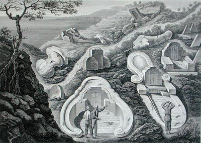 Kilátás a kínai temetőre, Coupang közelében, Timorban, a „Voyage Autour du Monde sur les Corvettes de L