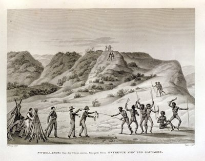 Shark Bay, Peron-félsziget, Új-Hollandia: Találkozás a bennszülöttekkel, a „Voyage Autour du Monde sur les Corvettes de L