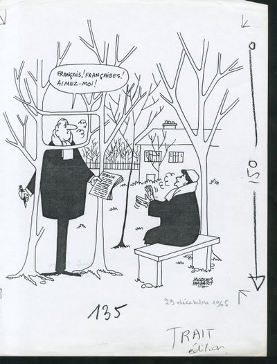 Paris-Presse, szatirikus a B  W-ban alkotó: Jacques Faizant