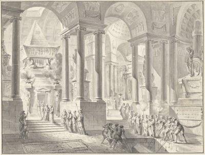 Temetés fantáziált klasszicista enteriőrben alkotó: Jacques-François Blondel
