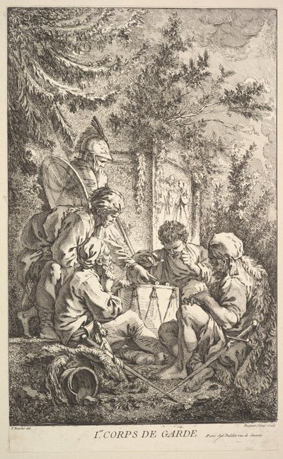 Első őrszoba, kb. 1754. alkotó: Jacques Gabriel Huquier