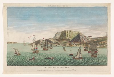 Kilátás a Jóreménység fokára Dél-Afrikában Cap de Bonne Esperance (cím az objektumon) alkotó: Jacques Gabriel Huquier