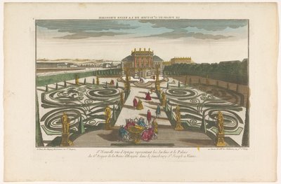 Kilátás a magyar királynő tisztjének kertjére és palotájára Bécs egyik külvárosában Le palais du gd ecuyer de la reine d