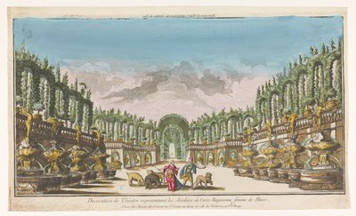 Kilátás Circe kertjére Decoration de theatre, reprezentatív les jardins de Circe (cím a tárgyon) alkotó: Jacques Gabriel Huquier