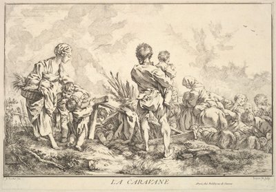 A karaván, a 18. század közepe-vége. alkotó: Jacques Gabriel Huquier
